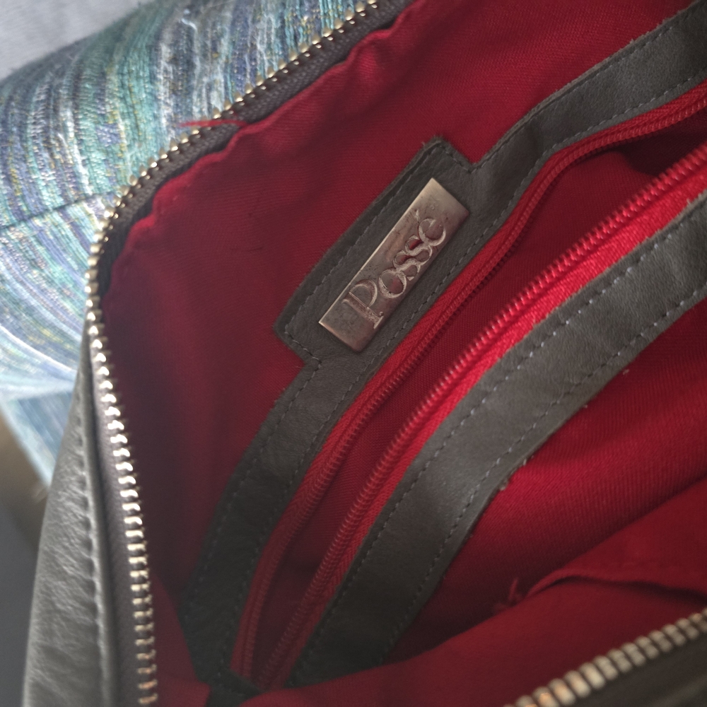 Posse Red and Gray Handbag